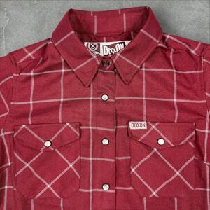 Maroon and White Dixxon Flannel Company Pearl Snap Button-up The Underground - S